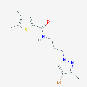 molecular formula C14H18BrN3OS B10926887 N-[3-(4-bromo-3-methyl-1H-pyrazol-1-yl)propyl]-4,5-dimethylthiophene-2-carboxamide 