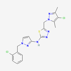 N-[1-(2-chlorobenzyl)-1H-pyrazol-3-yl]-5-[(4-chloro-3,5-dimethyl-1H-pyrazol-1-yl)methyl]-1,3,4-thiadiazol-2-amine