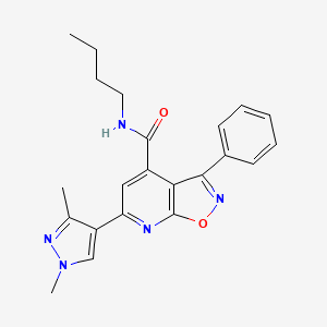 molecular formula C22H23N5O2 B10926912 N-butyl-6-(1,3-dimethyl-1H-pyrazol-4-yl)-3-phenyl[1,2]oxazolo[5,4-b]pyridine-4-carboxamide 