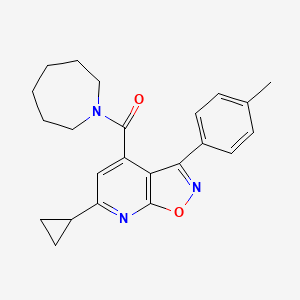 molecular formula C23H25N3O2 B10926927 Azepan-1-yl[6-cyclopropyl-3-(4-methylphenyl)[1,2]oxazolo[5,4-b]pyridin-4-yl]methanone 