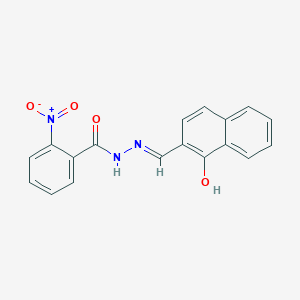 molecular formula C18H13N3O4 B10926953 Benzhydrazide, N2-(1-hydroxy-2-naphthylmethylene)-2-nitro- 