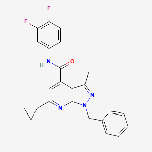 1-benzyl-6-cyclopropyl-N-(3,4-difluorophenyl)-3-methyl-1H-pyrazolo[3,4-b]pyridine-4-carboxamide