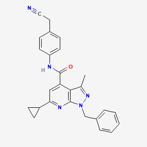 molecular formula C26H23N5O B10926974 1-benzyl-N-[4-(cyanomethyl)phenyl]-6-cyclopropyl-3-methyl-1H-pyrazolo[3,4-b]pyridine-4-carboxamide 