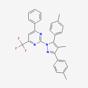 2-[4-methyl-3,5-bis(4-methylphenyl)-1H-pyrazol-1-yl]-4-phenyl-6-(trifluoromethyl)pyrimidine