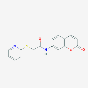 molecular formula C17H14N2O3S B10926993 N-(4-methyl-2-oxo-2H-chromen-7-yl)-2-(pyridin-2-ylsulfanyl)acetamide 