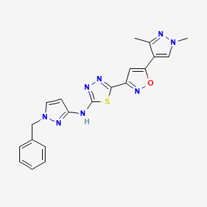 N-(1-benzyl-1H-pyrazol-3-yl)-5-[5-(1,3-dimethyl-1H-pyrazol-4-yl)-1,2-oxazol-3-yl]-1,3,4-thiadiazol-2-amine