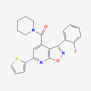 [3-(2-Fluorophenyl)-6-(thiophen-2-yl)[1,2]oxazolo[5,4-b]pyridin-4-yl](piperidin-1-yl)methanone