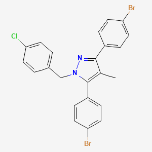 molecular formula C23H17Br2ClN2 B10927018 3,5-bis(4-bromophenyl)-1-(4-chlorobenzyl)-4-methyl-1H-pyrazole 