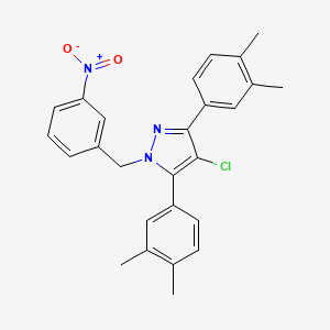 molecular formula C26H24ClN3O2 B10927019 4-chloro-3,5-bis(3,4-dimethylphenyl)-1-(3-nitrobenzyl)-1H-pyrazole 