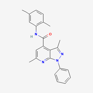 molecular formula C23H22N4O B10927046 N-(2,5-dimethylphenyl)-3,6-dimethyl-1-phenyl-1H-pyrazolo[3,4-b]pyridine-4-carboxamide 