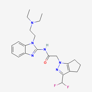 N-{1-[2-(diethylamino)ethyl]-1H-benzimidazol-2-yl}-2-[3-(difluoromethyl)-5,6-dihydrocyclopenta[c]pyrazol-1(4H)-yl]acetamide