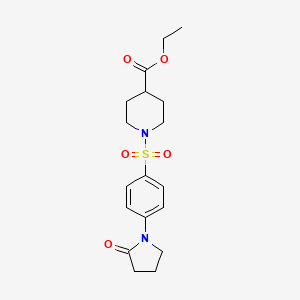 molecular formula C18H24N2O5S B10927073 Ethyl 1-{[4-(2-oxopyrrolidin-1-yl)phenyl]sulfonyl}piperidine-4-carboxylate 