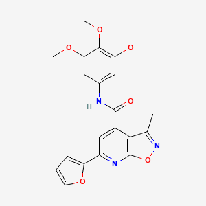 molecular formula C21H19N3O6 B10927077 6-(furan-2-yl)-3-methyl-N-(3,4,5-trimethoxyphenyl)[1,2]oxazolo[5,4-b]pyridine-4-carboxamide 