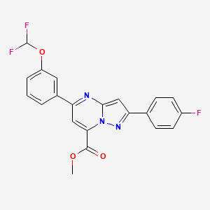 molecular formula C21H14F3N3O3 B10927090 Methyl 5-[3-(difluoromethoxy)phenyl]-2-(4-fluorophenyl)pyrazolo[1,5-a]pyrimidine-7-carboxylate 