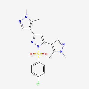 1-(4-chlorophenyl)sulfonyl-3,5-bis(1,5-dimethylpyrazol-4-yl)pyrazole