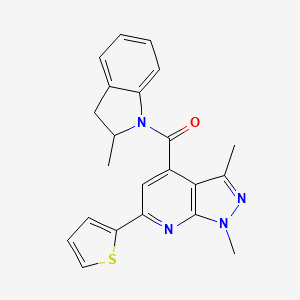 [1,3-dimethyl-6-(thiophen-2-yl)-1H-pyrazolo[3,4-b]pyridin-4-yl](2-methyl-2,3-dihydro-1H-indol-1-yl)methanone