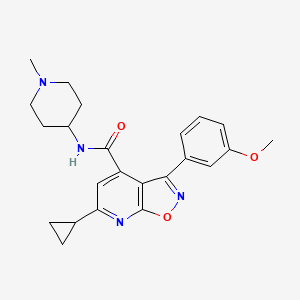 molecular formula C23H26N4O3 B10927126 6-cyclopropyl-3-(3-methoxyphenyl)-N-(1-methylpiperidin-4-yl)[1,2]oxazolo[5,4-b]pyridine-4-carboxamide 