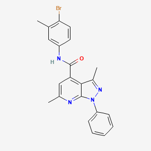 molecular formula C22H19BrN4O B10927140 N-(4-bromo-3-methylphenyl)-3,6-dimethyl-1-phenyl-1H-pyrazolo[3,4-b]pyridine-4-carboxamide 