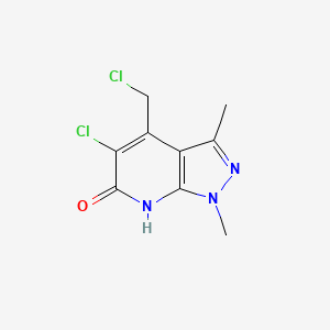 molecular formula C9H9Cl2N3O B10927164 5-chloro-4-(chloromethyl)-1,3-dimethyl-1,7-dihydro-6H-pyrazolo[3,4-b]pyridin-6-one 