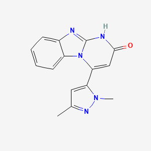 molecular formula C15H13N5O B10927172 4-(1,3-dimethyl-1H-pyrazol-5-yl)pyrimido[1,2-a]benzimidazol-2(1H)-one 