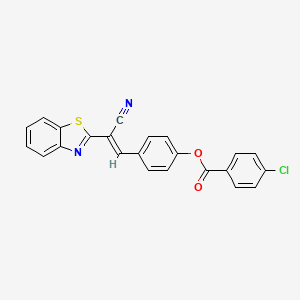 molecular formula C23H13ClN2O2S B10927208 4-[(E)-2-(1,3-benzothiazol-2-yl)-2-cyanoethenyl]phenyl 4-chlorobenzoate 