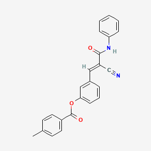 3-[(1E)-2-cyano-3-oxo-3-(phenylamino)prop-1-en-1-yl]phenyl 4-methylbenzoate