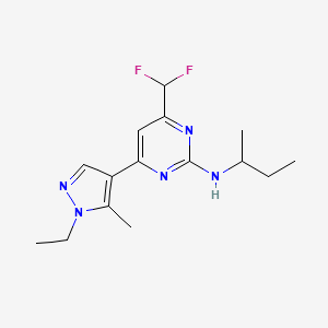 N-(butan-2-yl)-4-(difluoromethyl)-6-(1-ethyl-5-methyl-1H-pyrazol-4-yl)pyrimidin-2-amine