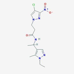 3-(4-chloro-3-nitro-1H-pyrazol-1-yl)-N-[1-(1-ethyl-5-methyl-1H-pyrazol-4-yl)ethyl]propanamide