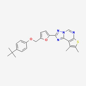 2-(5-{[4-(Tert-butyl)phenoxy]methyl}-2-furyl)-8,9-dimethylthieno[3,2-E][1,2,4]triazolo[1,5-C]pyrimidine