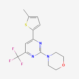 molecular formula C14H14F3N3OS B10927284 4-[4-(5-Methylthiophen-2-yl)-6-(trifluoromethyl)pyrimidin-2-yl]morpholine 