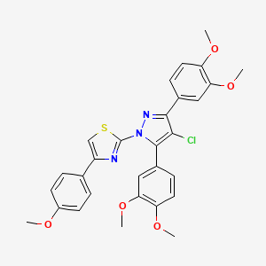 2-[4-chloro-3,5-bis(3,4-dimethoxyphenyl)-1H-pyrazol-1-yl]-4-(4-methoxyphenyl)-1,3-thiazole