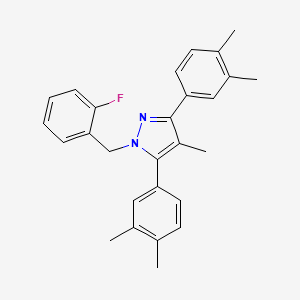 3,5-bis(3,4-dimethylphenyl)-1-(2-fluorobenzyl)-4-methyl-1H-pyrazole