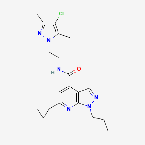 N-[2-(4-chloro-3,5-dimethyl-1H-pyrazol-1-yl)ethyl]-6-cyclopropyl-1-propyl-1H-pyrazolo[3,4-b]pyridine-4-carboxamide