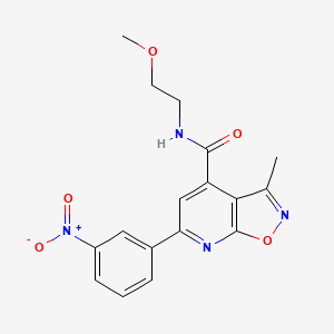 molecular formula C17H16N4O5 B10927344 N-(2-methoxyethyl)-3-methyl-6-(3-nitrophenyl)[1,2]oxazolo[5,4-b]pyridine-4-carboxamide 