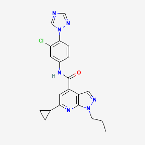 N-[3-chloro-4-(1H-1,2,4-triazol-1-yl)phenyl]-6-cyclopropyl-1-propyl-1H-pyrazolo[3,4-b]pyridine-4-carboxamide