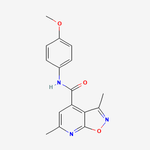 molecular formula C16H15N3O3 B10927373 N-(4-methoxyphenyl)-3,6-dimethyl[1,2]oxazolo[5,4-b]pyridine-4-carboxamide 