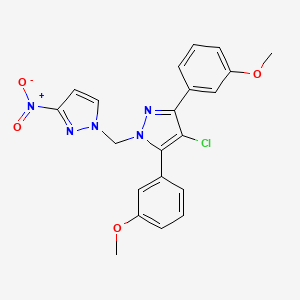 4-chloro-3,5-bis(3-methoxyphenyl)-1-[(3-nitro-1H-pyrazol-1-yl)methyl]-1H-pyrazole