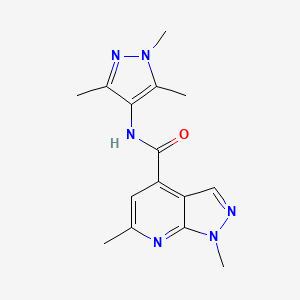 molecular formula C15H18N6O B10927387 1,6-dimethyl-N-(1,3,5-trimethyl-1H-pyrazol-4-yl)-1H-pyrazolo[3,4-b]pyridine-4-carboxamide 