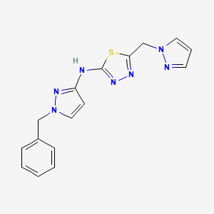 N-(1-benzyl-1H-pyrazol-3-yl)-5-(1H-pyrazol-1-ylmethyl)-1,3,4-thiadiazol-2-amine