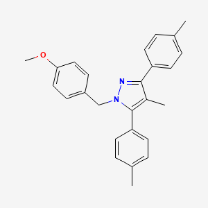 molecular formula C26H26N2O B10927390 1-(4-methoxybenzyl)-4-methyl-3,5-bis(4-methylphenyl)-1H-pyrazole 