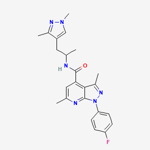 N-[1-(1,3-dimethyl-1H-pyrazol-4-yl)propan-2-yl]-1-(4-fluorophenyl)-3,6-dimethyl-1H-pyrazolo[3,4-b]pyridine-4-carboxamide