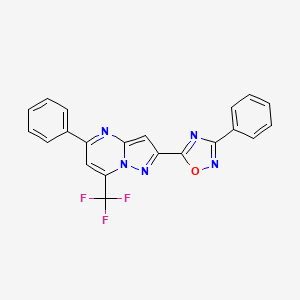 5-Phenyl-2-(3-phenyl-1,2,4-oxadiazol-5-yl)-7-(trifluoromethyl)pyrazolo[1,5-a]pyrimidine