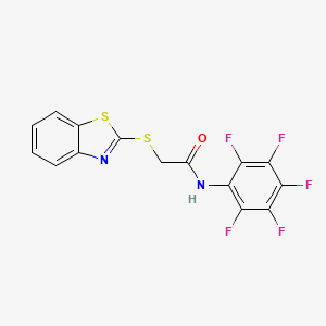 molecular formula C15H7F5N2OS2 B10927425 2-(1,3-benzothiazol-2-ylsulfanyl)-N-(pentafluorophenyl)acetamide 