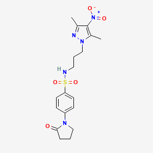 N-[3-(3,5-dimethyl-4-nitro-1H-pyrazol-1-yl)propyl]-4-(2-oxopyrrolidin-1-yl)benzenesulfonamide