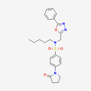 4-(2-oxopyrrolidin-1-yl)-N-pentyl-N-[(5-phenyl-1,3,4-oxadiazol-2-yl)methyl]benzenesulfonamide