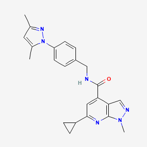 molecular formula C23H24N6O B10927460 6-cyclopropyl-N-[4-(3,5-dimethyl-1H-pyrazol-1-yl)benzyl]-1-methyl-1H-pyrazolo[3,4-b]pyridine-4-carboxamide 