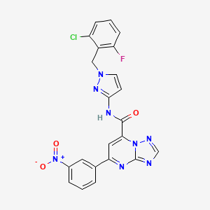 N-[1-(2-chloro-6-fluorobenzyl)-1H-pyrazol-3-yl]-5-(3-nitrophenyl)[1,2,4]triazolo[1,5-a]pyrimidine-7-carboxamide