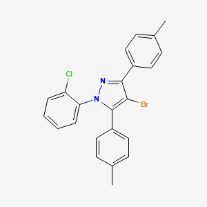 molecular formula C23H18BrClN2 B10927473 4-bromo-1-(2-chlorophenyl)-3,5-bis(4-methylphenyl)-1H-pyrazole 