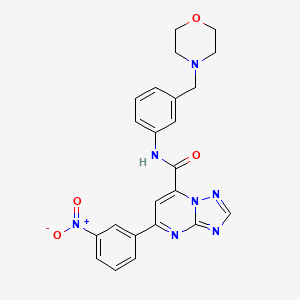 N-[3-(morpholin-4-ylmethyl)phenyl]-5-(3-nitrophenyl)[1,2,4]triazolo[1,5-a]pyrimidine-7-carboxamide