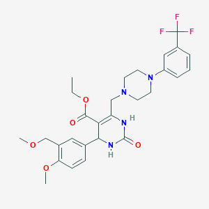 Ethyl 4-[4-methoxy-3-(methoxymethyl)phenyl]-2-oxo-6-({4-[3-(trifluoromethyl)phenyl]piperazin-1-yl}methyl)-1,2,3,4-tetrahydropyrimidine-5-carboxylate